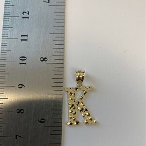 Gold Ornate Initial K Necklace